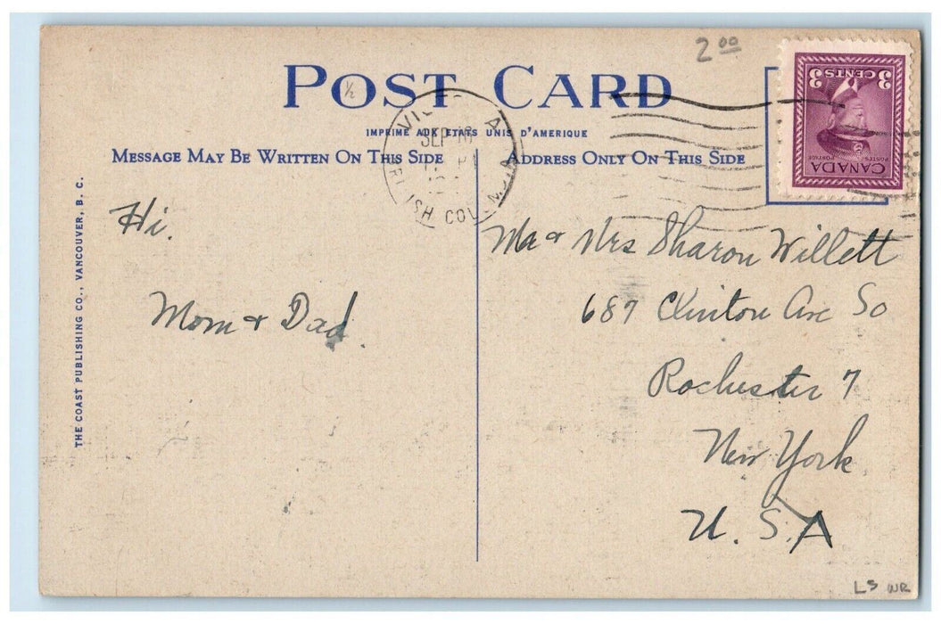 c1910's Indian Totem Poles Thunderbird Park Victoria B.C. Canada Postcard
