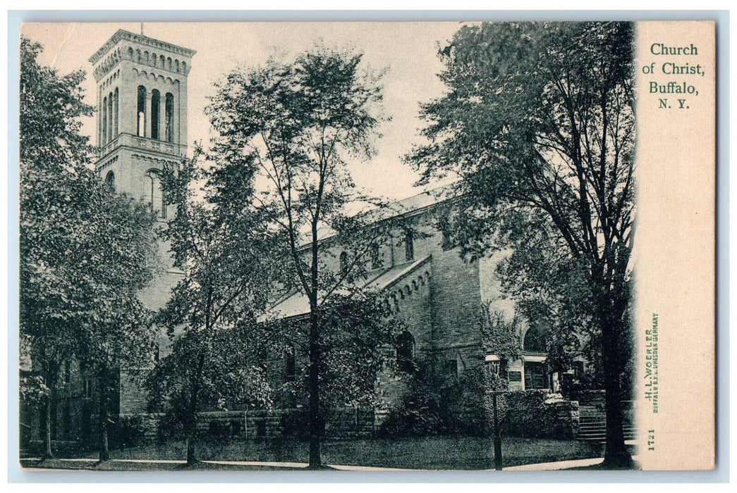 c1905 Church of Christ Buffalo New York NY Unposted HL Woehler Postcard