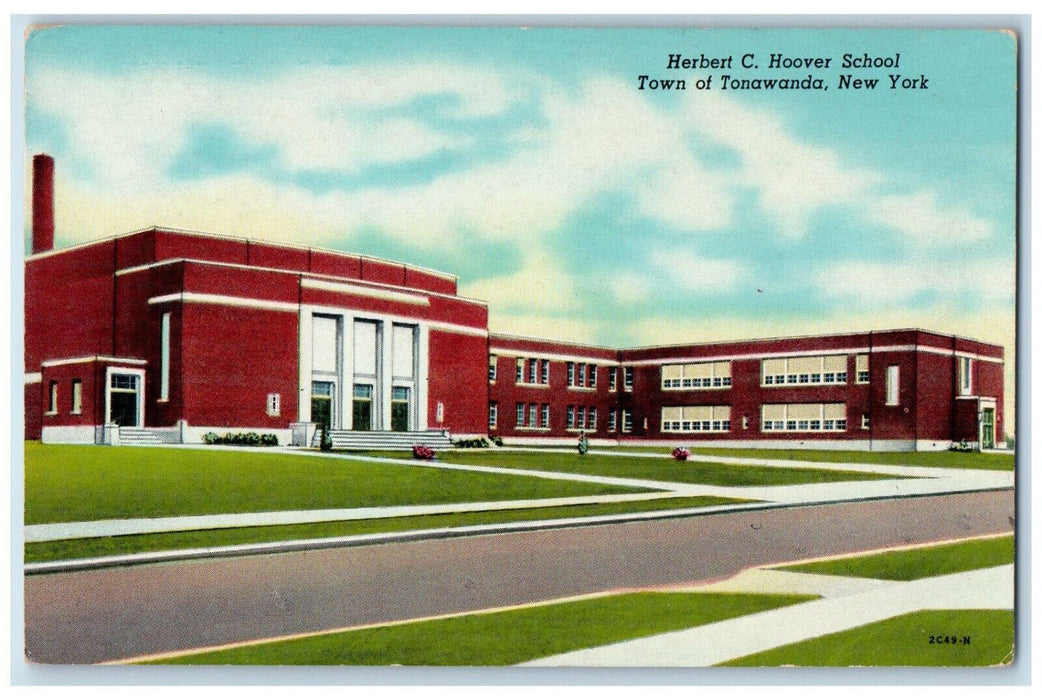 c1950's Herbert C Hoover School, Town of Tonawanda New York NY Postcard