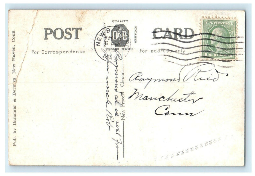 1912 Barnard Monument, Burronwood Park, New Bedford Massachusetts ME Postcard
