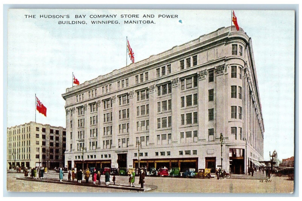 The Hudson Bay Company Store Power Building Winnipeg Manitoba Canada Postcard