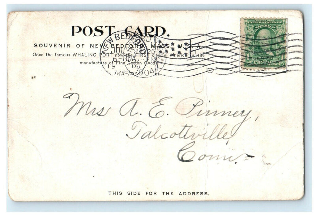 1904 Wamsutta Mills And Harbor View New Bedford Massachusetts MA Postcard