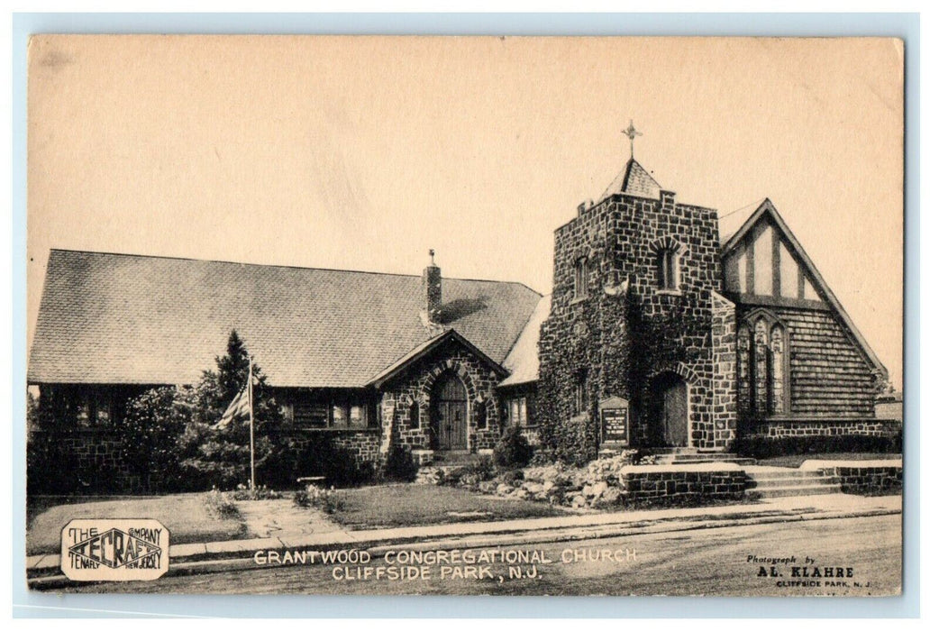 c1930's Grantwood Congregational Church Cliffside Park New Jersey NJ Postcard