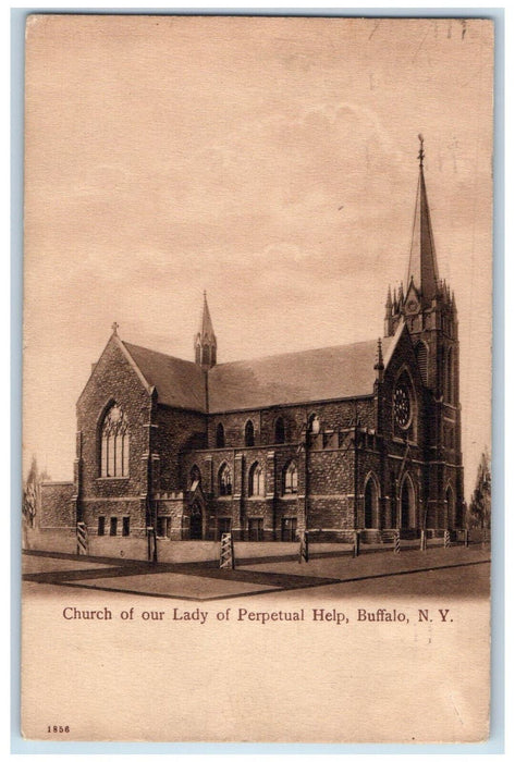 1909 Church of Our Lady of Perpetual Help Buffalo New York NY Antique Postcard