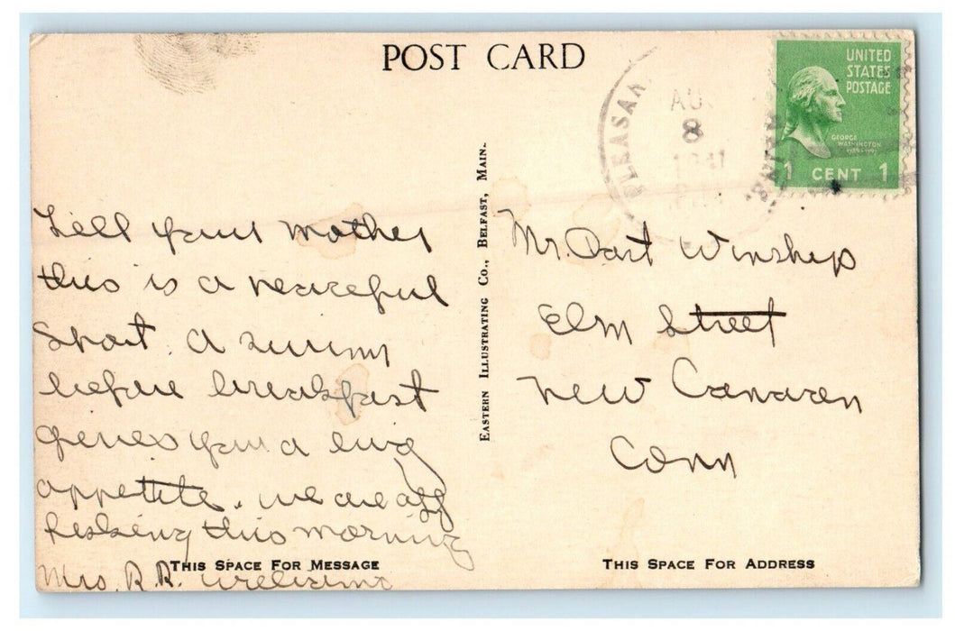 c1940's Pleasant Island Lodge And Cottages Bridge Maine ME Vintage Postcard