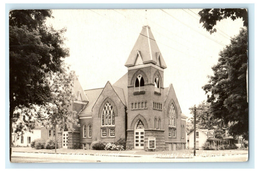 1918 Presbyterian Church Grundy Center Iowa IA Posted RPPC Photo Postcard