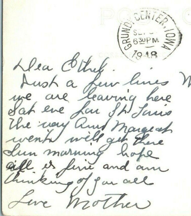 1918 Presbyterian Church Grundy Center Iowa IA Posted RPPC Photo Postcard