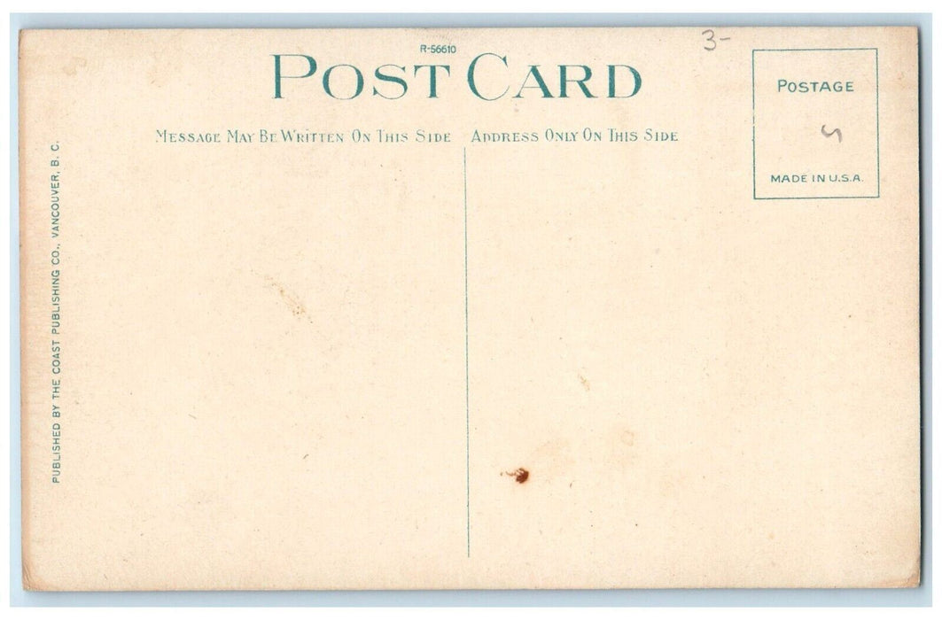 c1910's View Of English Bay British Of Columbia B.C. Canada, Canoeing Postcard