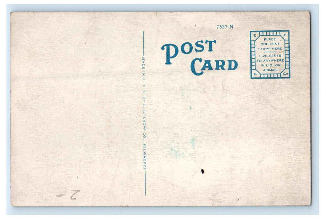 c1920s US Flag on Top Hotel Washington Indianapolis Indiana IN Unposted Postcard
