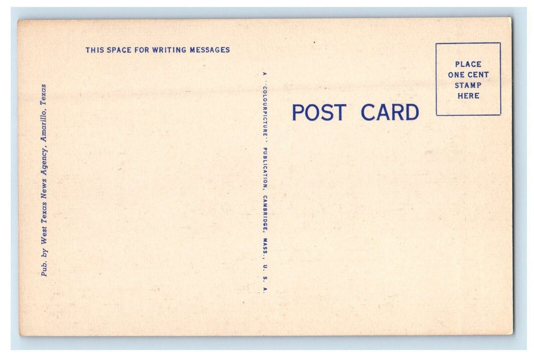 c1940's Aerial View Of Amarillo Texas TX Unposted Vintage Postcard