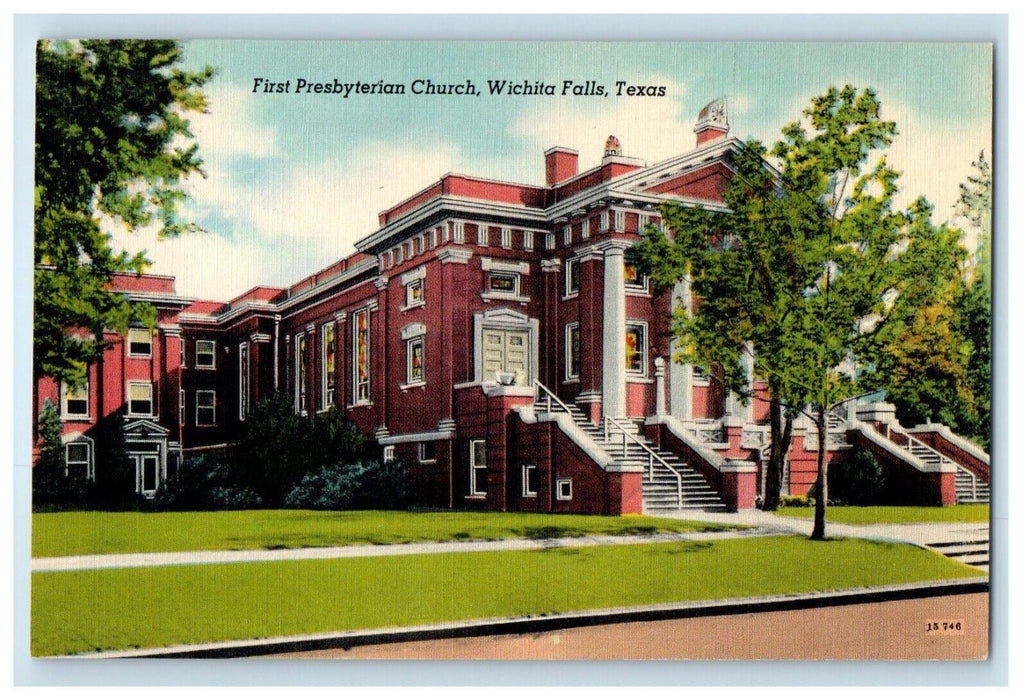 c1940's First Presbyterian Church Wichita Falls Texas TX Vintage Postcard