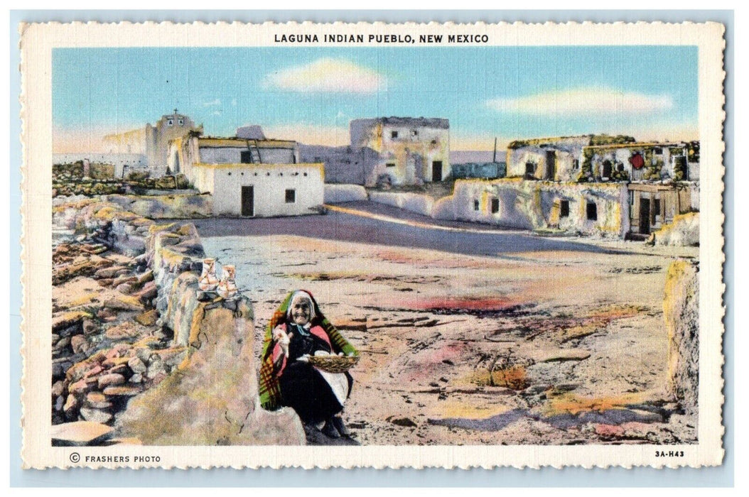 View Of Laguna Indian Pueblo New Mexico NM Frashers Photo Vintage Postcard