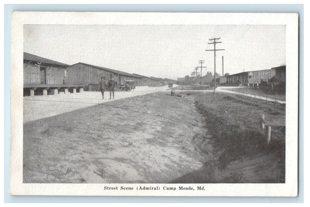 c1920s Street Scene (Admiral) Camp Meade Maryland MD Unposted Postcard