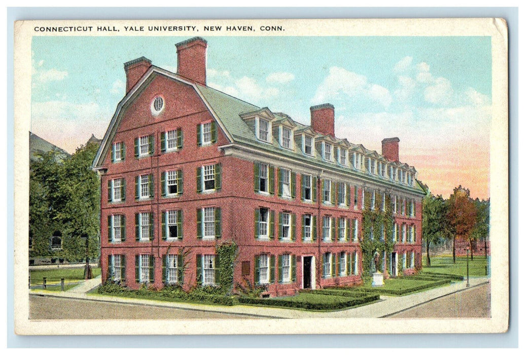 c1920s Connecticut Hall, Yale University New Haven Connecticut CT Postcard