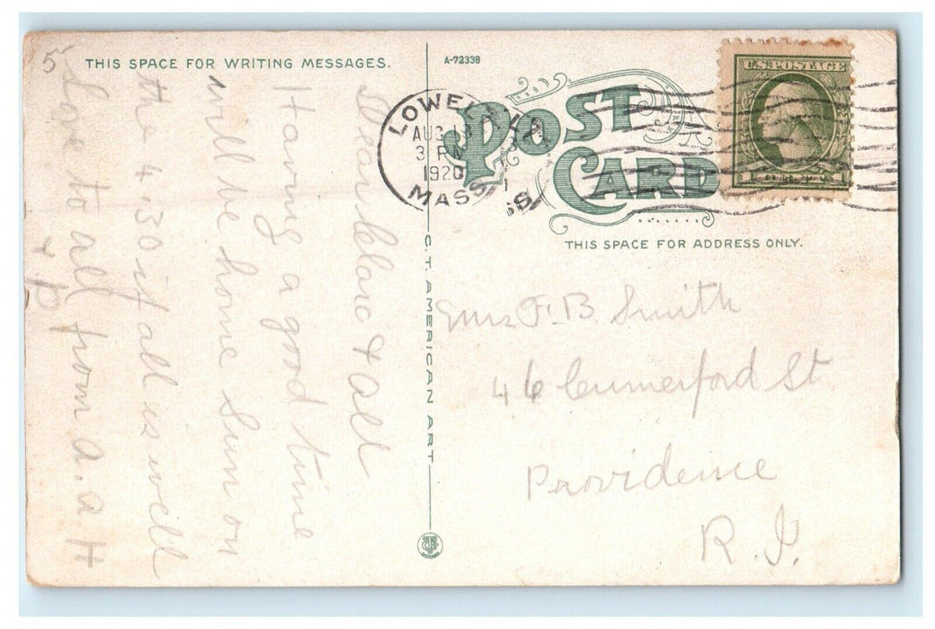 1920 Glimpse Of The Speedway Cars Lowell Massachusetts MA Antique Postcard