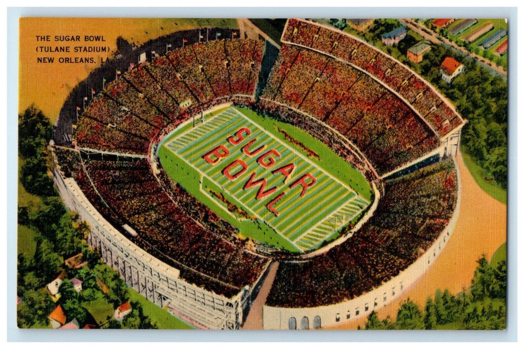 Aerial View The Sugar Bowl Tulane Stadium New Orleans Louisiana LA Postcard