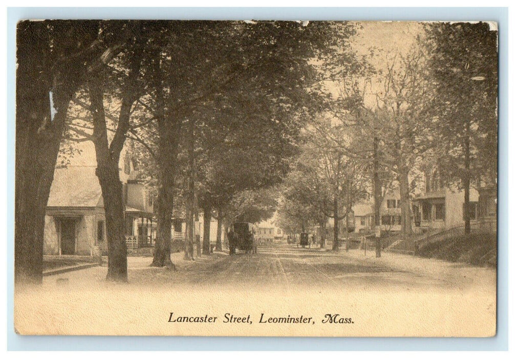 1917 The Lancaster Street Leominster Massachusetts MA Posted Antique Postcard
