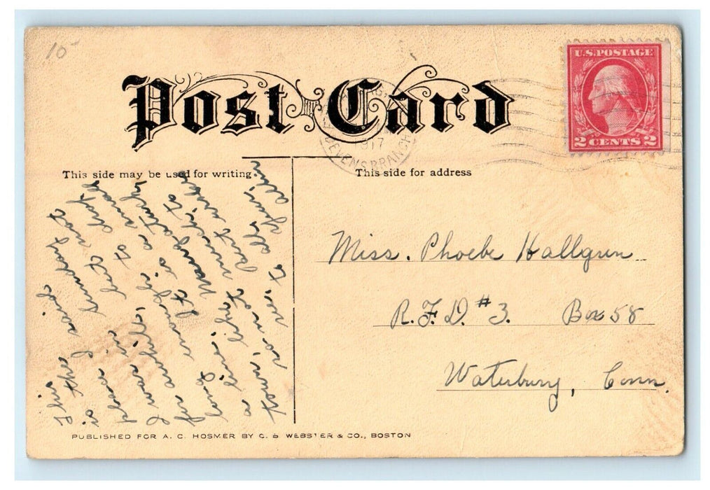 1917 The Lancaster Street Leominster Massachusetts MA Posted Antique Postcard