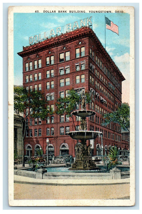 c1920s Dollar Bank Building Youngstown Ohio OH Unposted HH Hamm Postcard