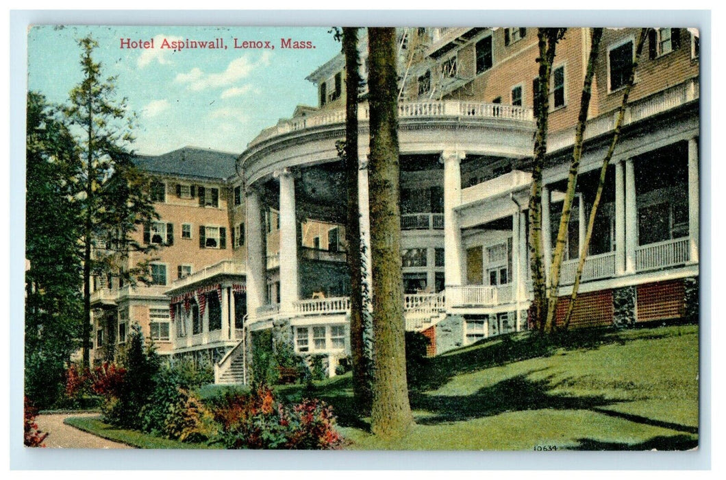 1911 The Hotel Aspinwall Lenox Massachusetts MA Antique Postcard