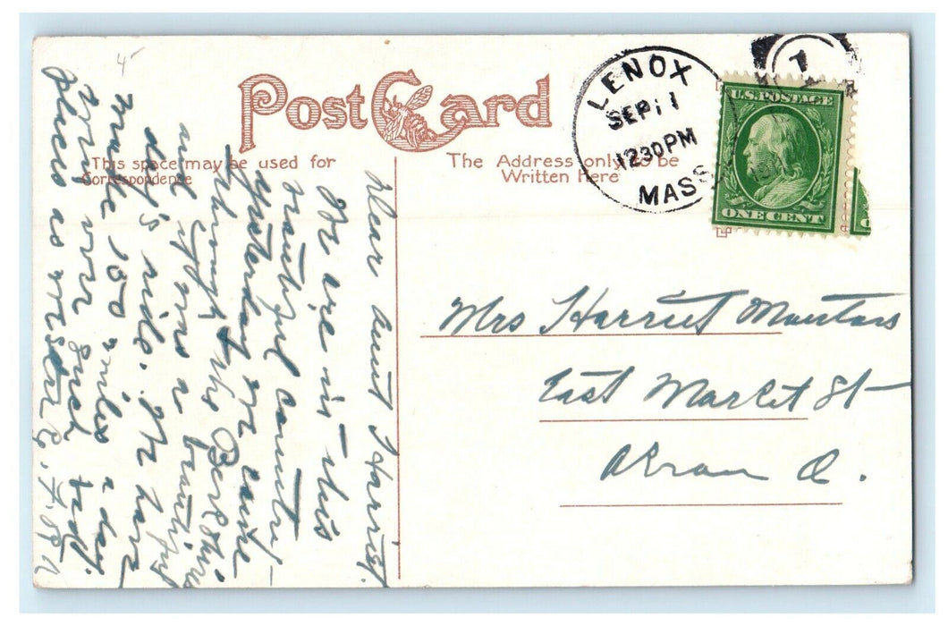 1911 The Hotel Aspinwall Lenox Massachusetts MA Antique Postcard