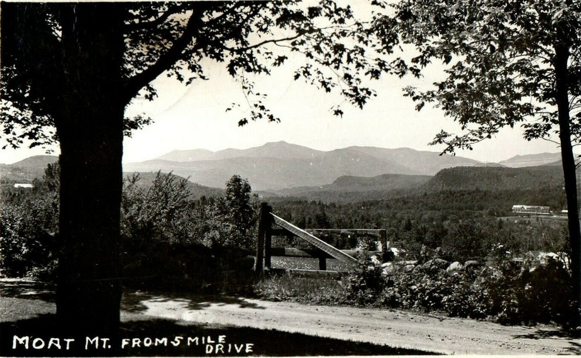 1957 Mt. Moat From Smile Drive North Conway New Hampshire NH RPPC Photo Postcard