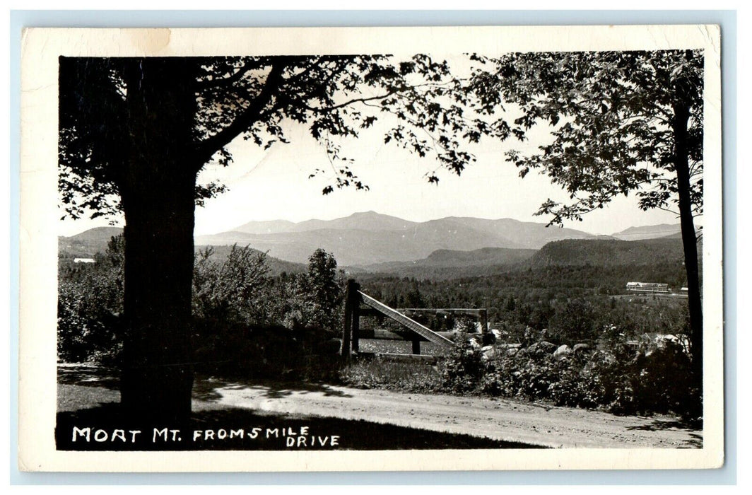 1957 Mt. Moat From Smile Drive North Conway New Hampshire NH RPPC Photo Postcard