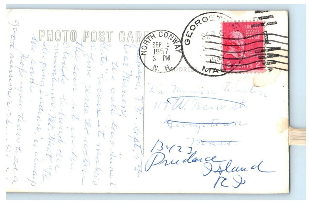 1957 Mt. Moat From Smile Drive North Conway New Hampshire NH RPPC Photo Postcard