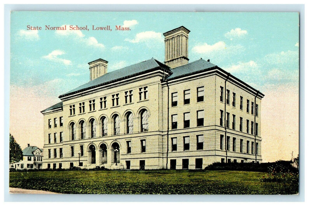 c1910 State Normal School Building Lowell Massachusetts MA Antique Postcard