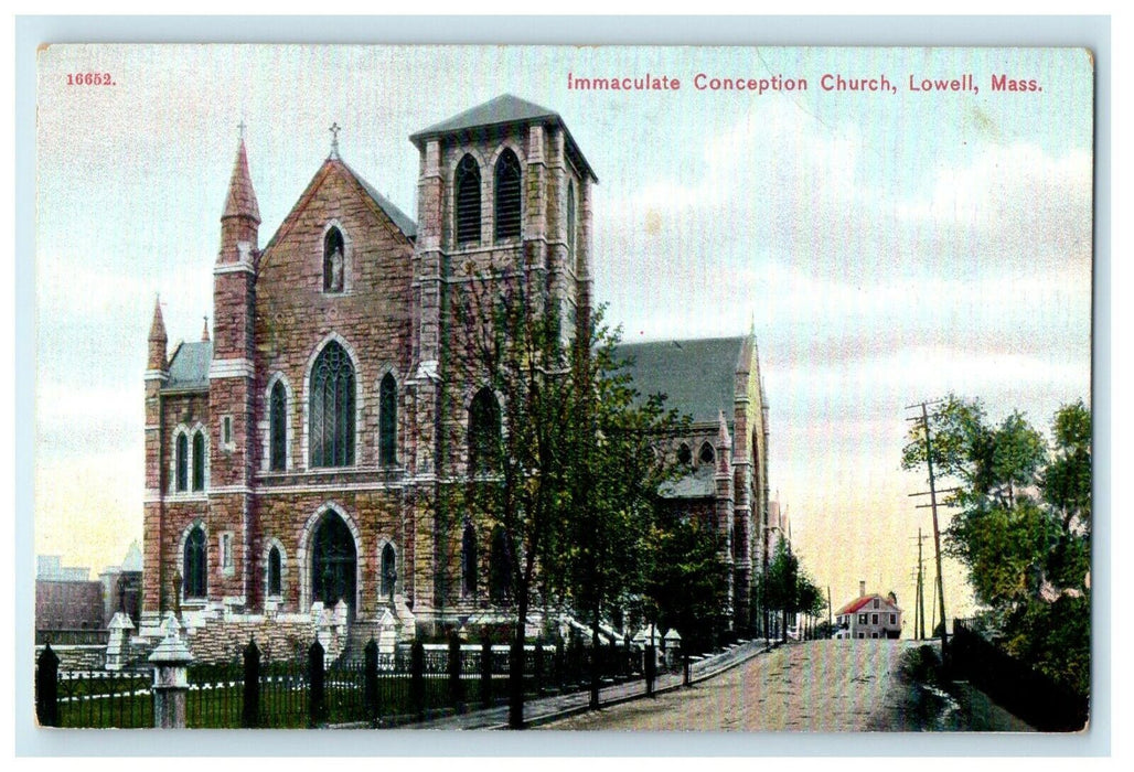 c1910 Immaculate Conception Church Lowell Massachusetts MA Unposted Postcard