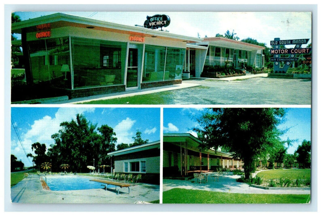 1961 Old South Manor Motor Court & Restaurant Savannah Georgia GA Postcard