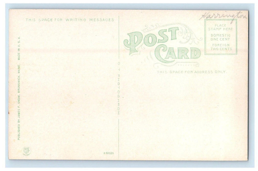 c1930's Park Soldiers And Sailors Monument Church Freeport Maine ME Postcard