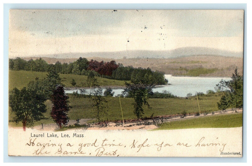 1907 The View Of Laural Lake Lee Massachusetts MA Antique Postcard