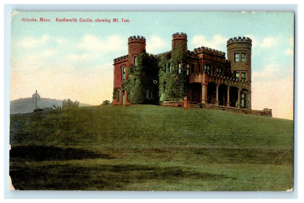 c1911 Kennilworth Castle Showing Mount Tom, Holyoke, Massachusetts MA Postcard