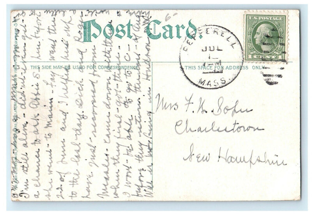 c1910 Textile School Building Lowell Massachusetts MA Antique Postcard