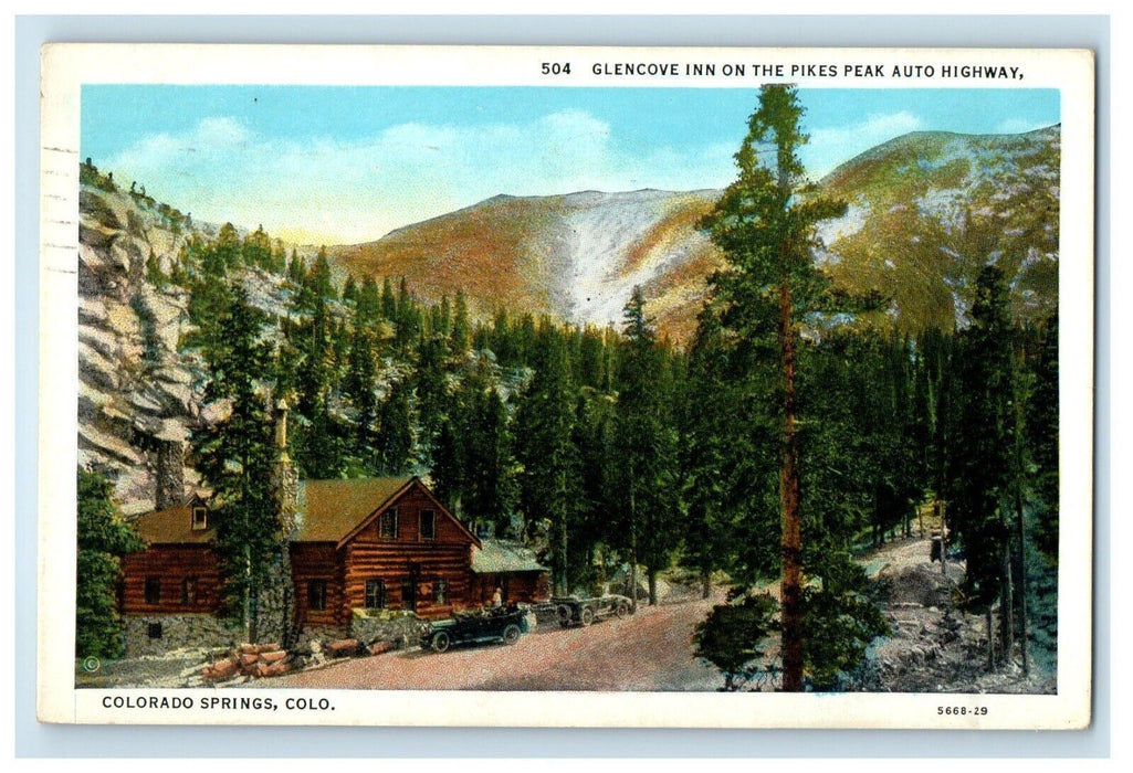1935 Glenclove Inn The Pikes Peak Auto Highway Colorado Springs CO Postcard
