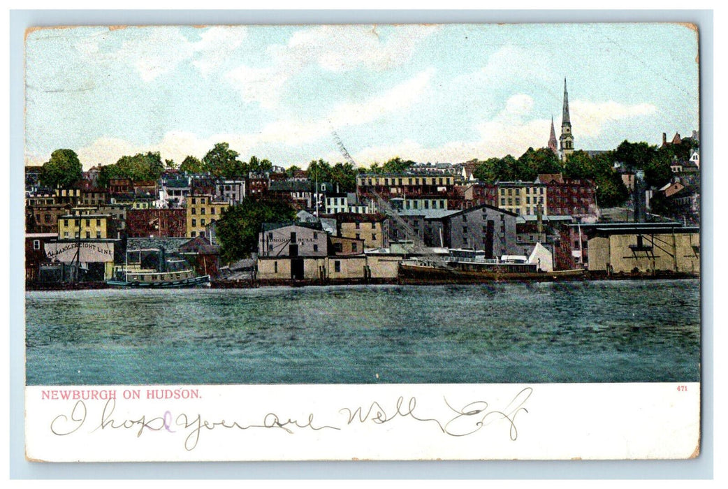 1907 Newburgh on Hudson NY, Lewiston Vermont VT Posted Antique Postcard