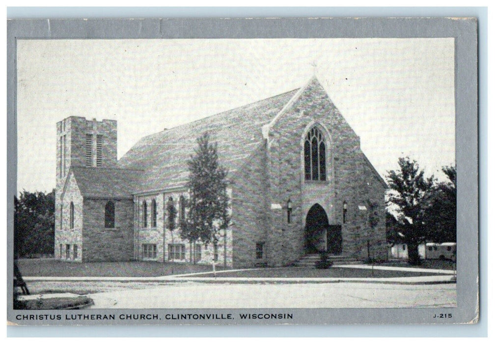 1943 Christus Lutheran Church Clintonville Wisconsin WI Posted Vintage Postcard