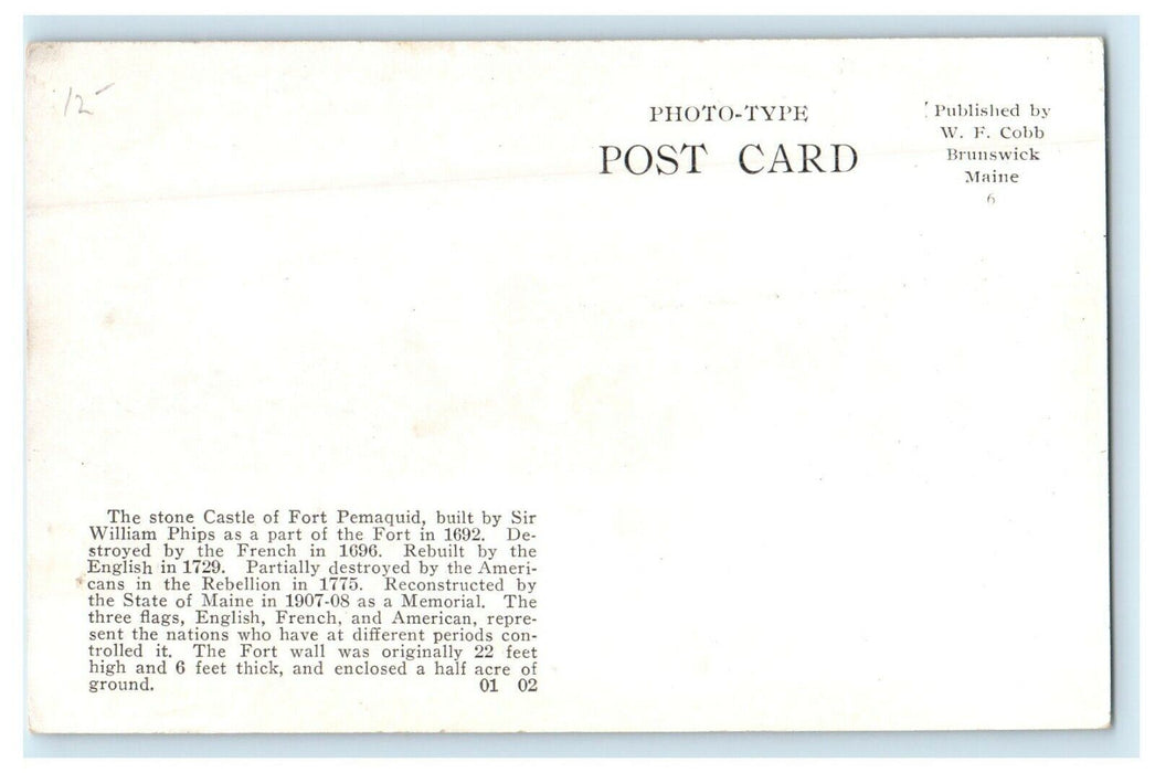The Castle Fort Of Pemaquid Beach Compound Walls And Harbor Maine ME Postcard
