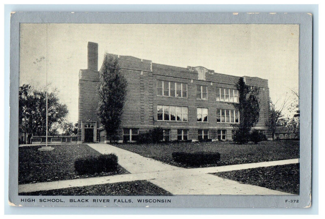 View Of High School Building Black River Falls Wisconsin WI Unposted Postcard
