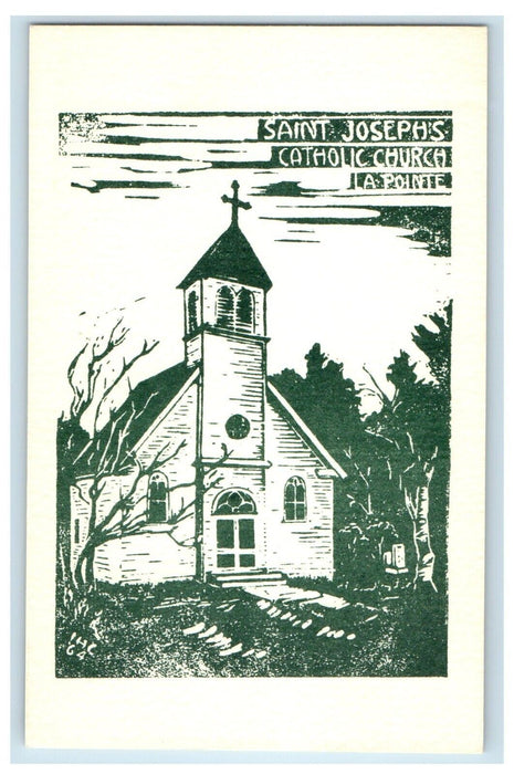 Saint Joseph Catholic Church La Pointe Wisconsin WI Unposted Vintage Postcard