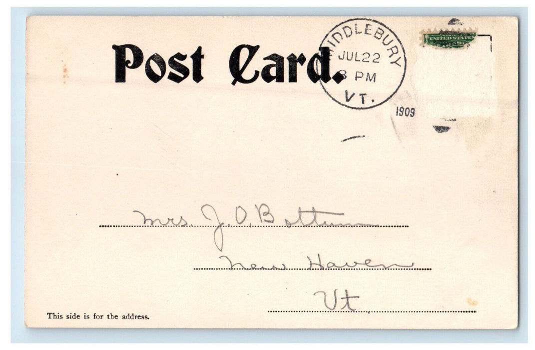 1909 Railroad Bridge, Middlebury Vermont VT Antique Posted Postcard