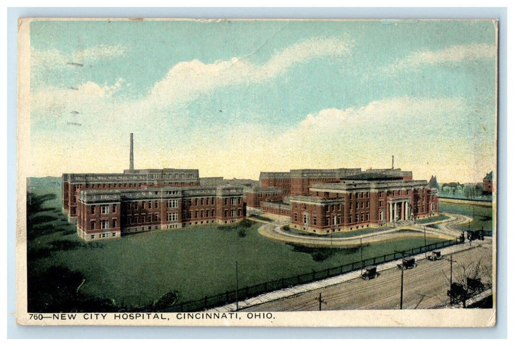 1919 New City Hospital Cincinnati Ohio OH Antique Posted Postcard