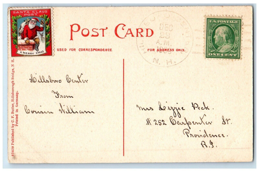1909 Iron Bridge Contoocook River Hillsborough Bridge NH Christmas Seal Postcard