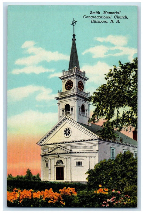 c1940's Smith Memorial Congregational Church Hillsboro New Hampshire Postcard