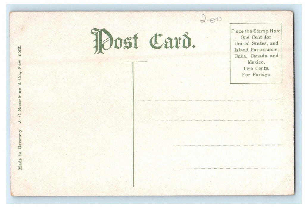 c1910's Midnight On Lake Scenic View Steamer Ship Antique Postcard