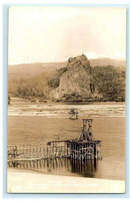 c1940's Castle Rock Columbia River Highway Oregon OR RPPC Photo Postcard