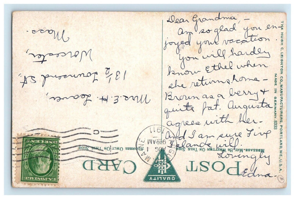 1911 Lime Quarry Bridge Scene Near Thomaston Maine ME Posted Antique Postcard