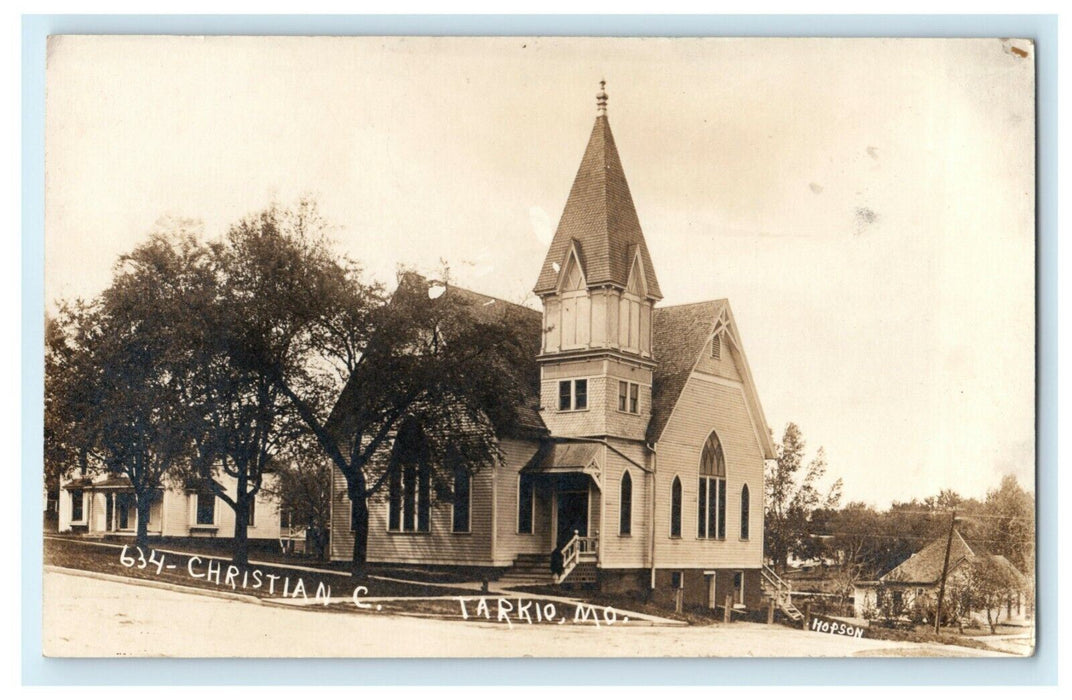 1918 Tarkio Missouri Christian Church RPPC Hopson Photo Antique Postcard