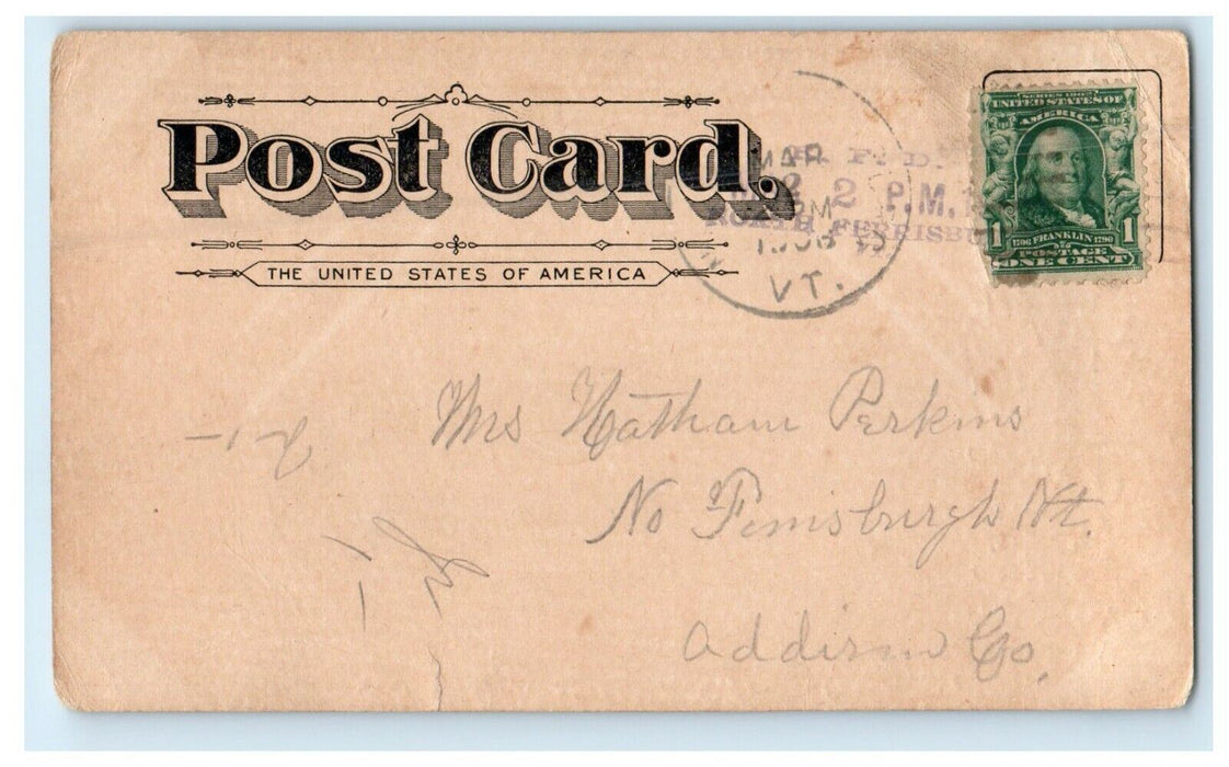 1906 Montpelier Vermont VT, State Capitol And Scene In Winooski River Postcard